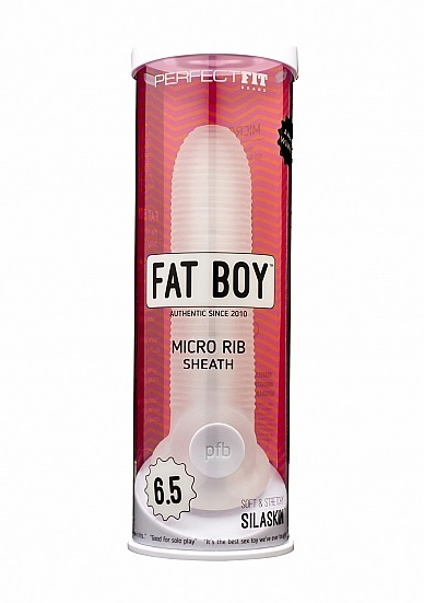 Stymulująca przedłużka na penisa Perfect Fit Fat Boy Micro Ribbed Sheath Clear 6,5'