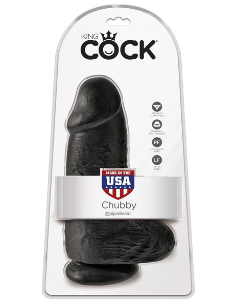 King Cock Chubby Black dildo z jądrami czarne