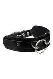 KINKY DIVA O-RING FRONT COLLAR BLACK/SILVER