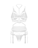 3-Piece Crotchless Set Premisis White 2XL/3XL Obsessive Premium