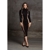 Midi Dress Carme XL Dress With Turtleneck Black Os Le Désir