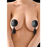 Nasutniki z kryształkami i frędzelkami Ouch! Nipple Tassels Round Black