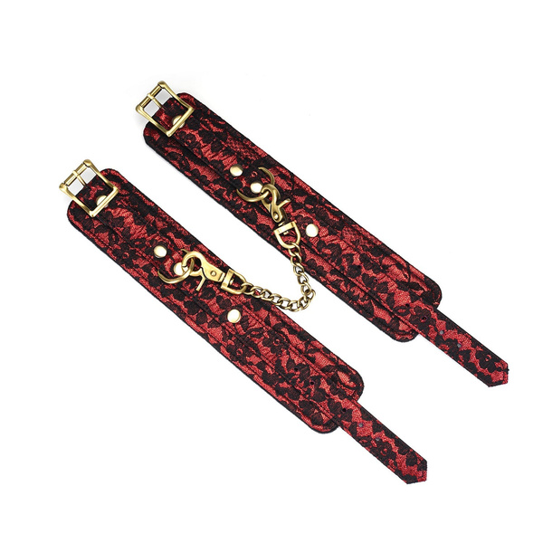 Liebe Seele kajdanki Victorian Garden Lace and Velvet Ankle Cuffs