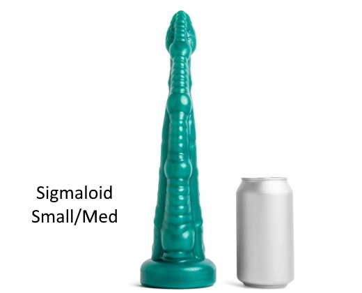 Fantazyjne Dildo Sigmaloid Med Metallic Green Vac S/M Mr Hankeys