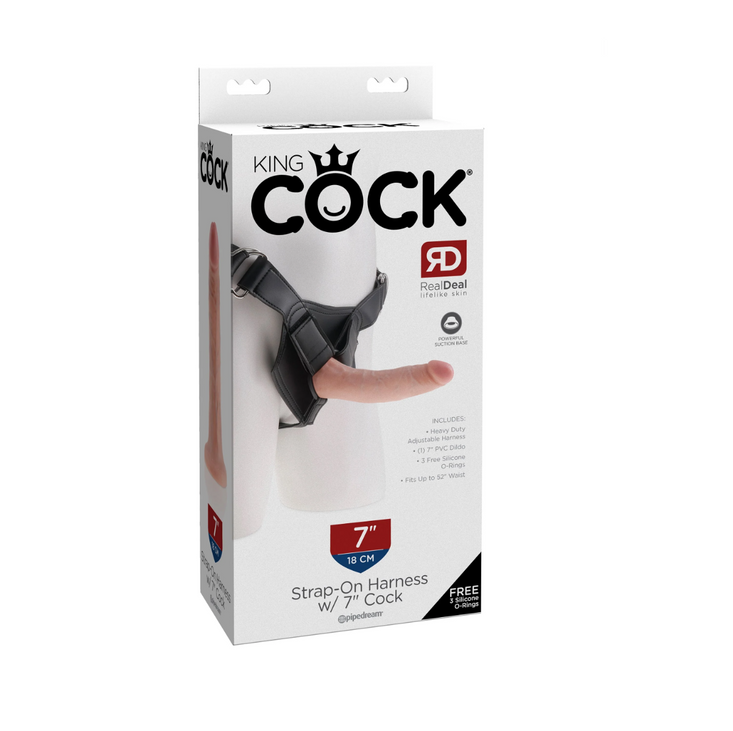 Dildo na uprzęży King Cock Strap on Horness Pipedream 7 Light