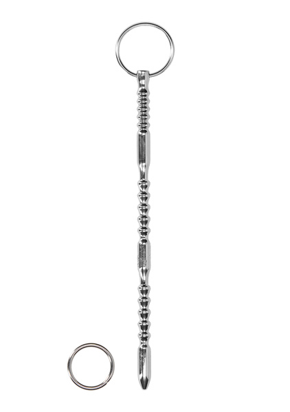 Metalowa Sonda Ze Zmienną Strukturą Powierzchni Urethral Sounding Metal Ribbed Dilator With Ring Steel Power Tools