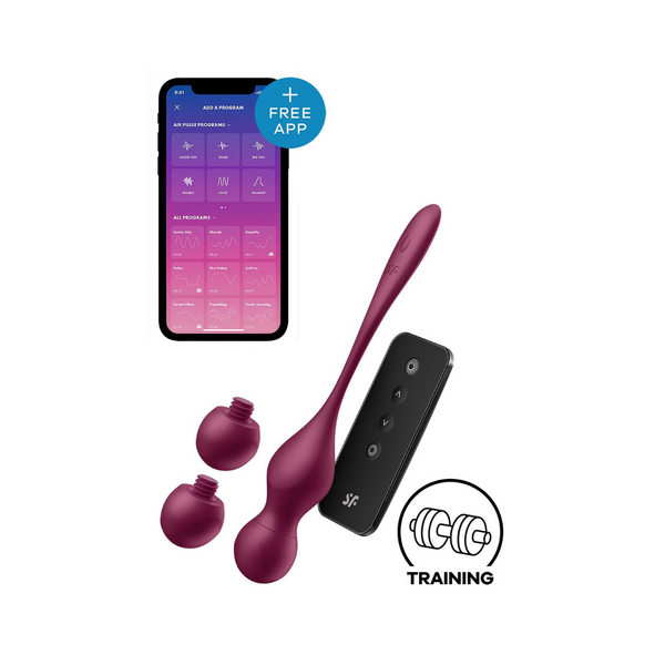 Вібруючі Кулі Love Birds Vary Connect App Wine Red Satisfyer