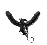 Pipedream Fetisch Fantasy Series Vibrating Double Delight Strap-On Black