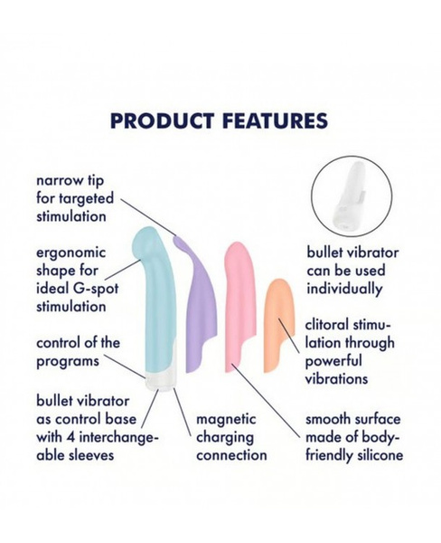 Wibrator Z Wymiennymi Nakładkami Playful Four Satisfyer