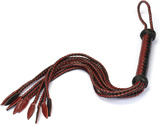 Liebe Seele Wine Red and Black Leather Cat O Nine Tails Whip