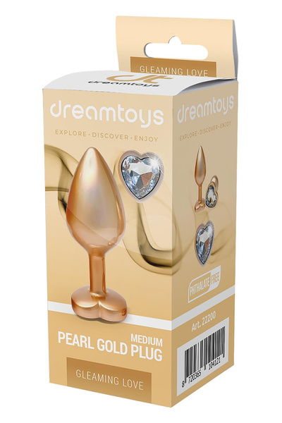 Korek Analny Gleaming Love Pearl Gold Plug Medium Dreamtoys