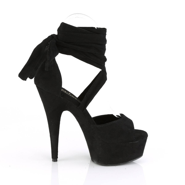Sandały wiązane Delight-679 Black Faux Suede / Black Faux Suede 8 (38,5) Pleaser