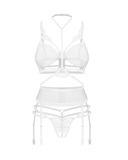 3-Piece Crotchless Set Premisis White 2XL/3XL Obsessive Premium