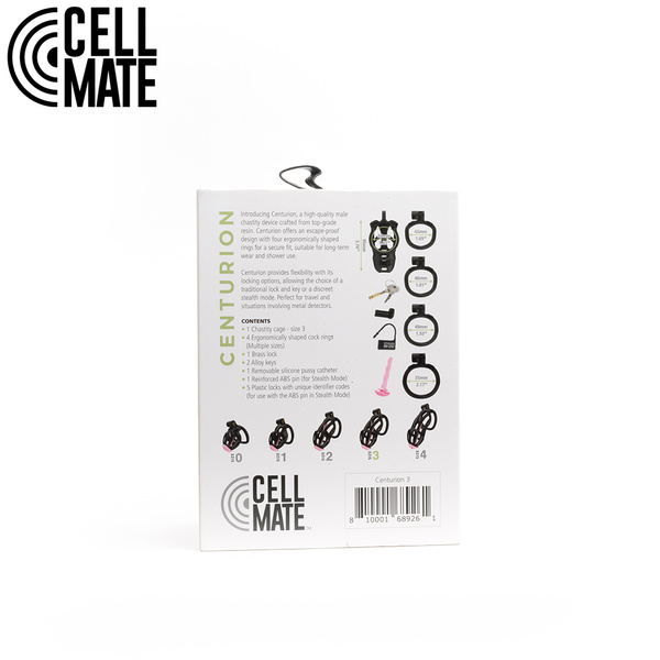 Пас цноти Centurion Chastity Cage Black Size 3 CELLMATE