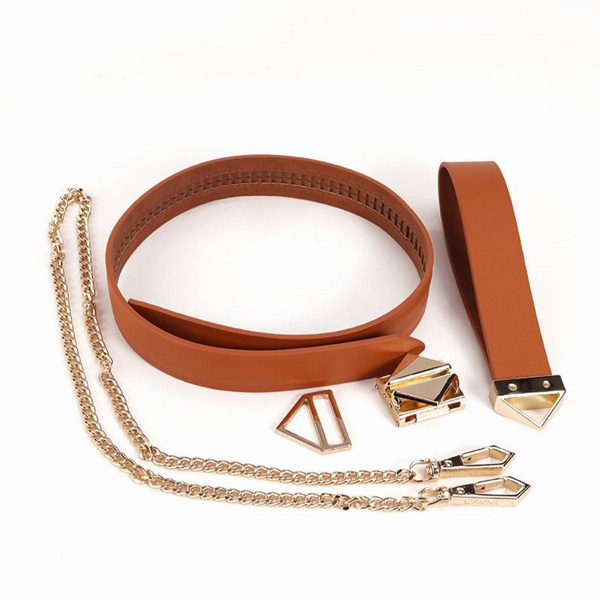 Нашийник зі шлеєю Collar With Leash Set Brown LOCKINK