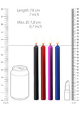Teasing Wax Candles Large 4-Pack Mixed Color - Різнокольоровий набір довгих свічок для BDSM Ouch! by Shots