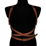 Коричневий шкіряний пояс для тіла Noemi Karess