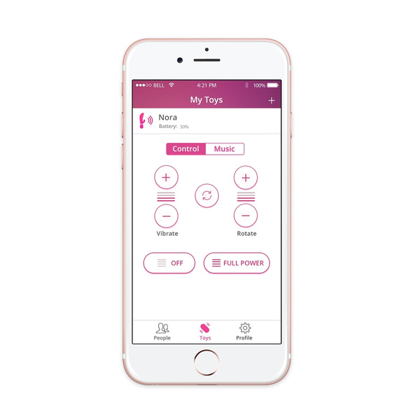 Вібратор-кролик, керований додатком Nora Lovense