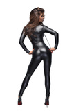 F162 Powerwetlook overall with leash M Noir Handmade