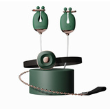 Qingnan No.2 Vibrating Nipple Clamps and Choker Set Green