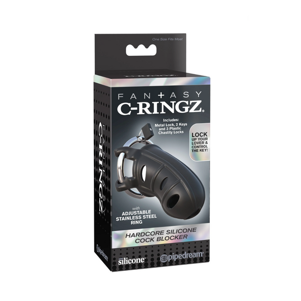 Klatka Na Penisa Fantasy C-Ringz Hardcore Silicone Cock Blocker Pipedream