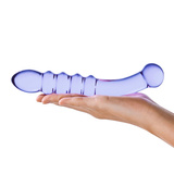 Glas Purple Rain Ribbed Glass Dildo