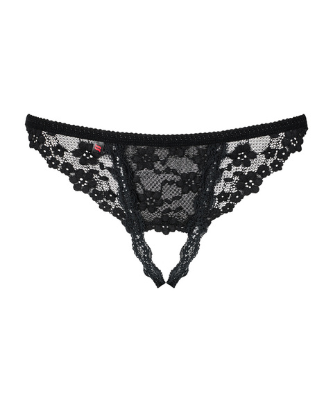 Letica open black thong L/XL Obsessive