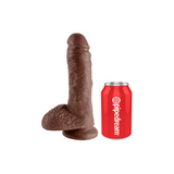 Dildo 20cm  King Cock with Balls Brown