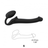 Double dildo Strap-on-me Silicone bendable strap-on S Black