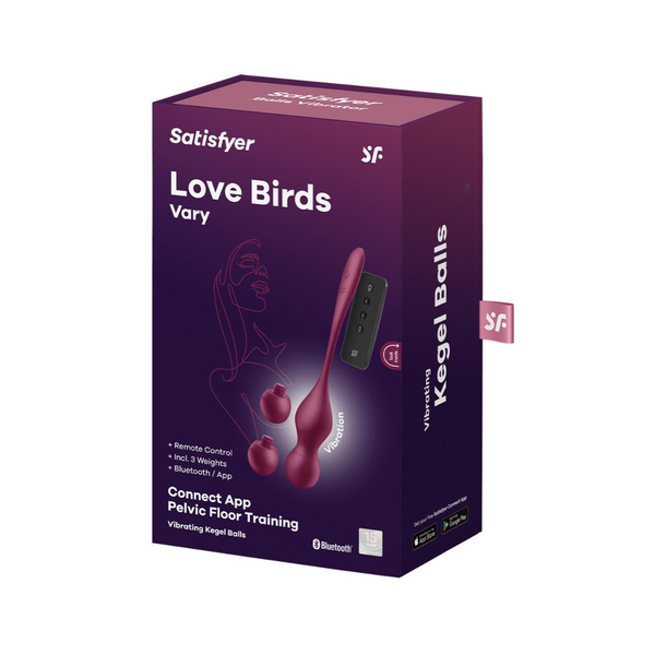 Satisfyer vibrating balls Love Birds Vary Connect App wine red