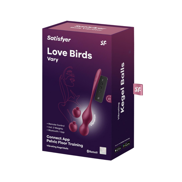 Wibrujące Kulki Love Birds Vary Connect App Wine Red Satisfyer