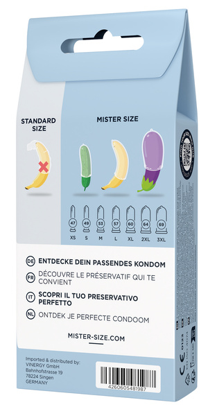 Zestaw prezerwatyw Test-Set 53-57-60 3 Condoms Mister.Size