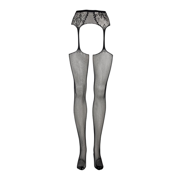 Fishnet And Lace Garterbelt Stockings Black Os Le Désir