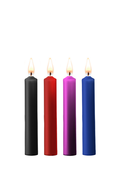 Teasing Wax Candles 4-Pack Mixed Colors - Різнокольоровий набір свічок для BDSM Ouch! by Shots