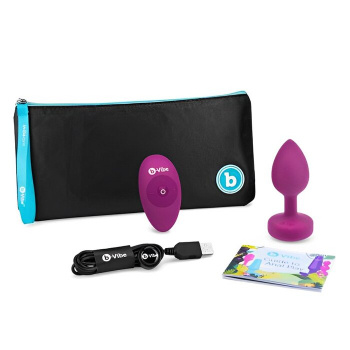 Анальний пробка Vibrating Jewel Plug S/M Fuchsia b-Vibe