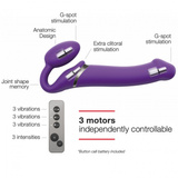 Podwójny wibrator dla par Strap-on-me Vibrating Strap-on L Purple