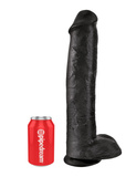 King Cock 15' Cock with Balls Black dildo z jądrami czarne 38cm