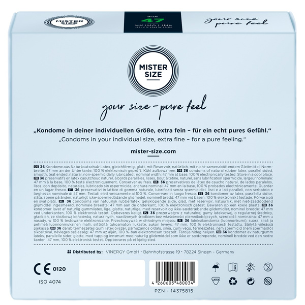 47 Mm Condoms 36 Pieces Mister.Size