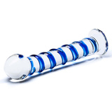 Glas Blue Spiral Glass Dildo