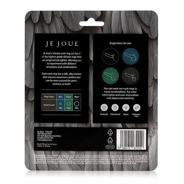 Je Joue Silicone Cock Ring Trio - All 3 Stretch Levels