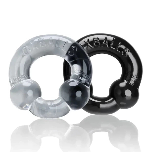 Zestaw pierścieni Ultraballs Cockring 2pcs Black + Clear Oxballs