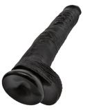 King Cock 14' Cock with Balls Black dildo z jądrami czarne 35cm