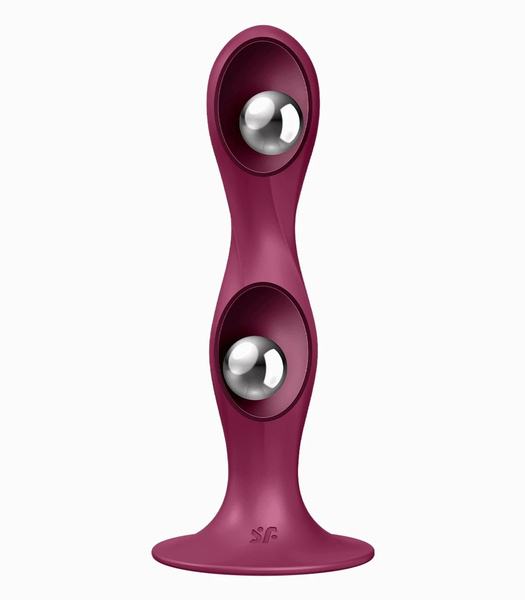 Dildo z wewnętrznymi kulkami Double Ball-R red Satisfyer