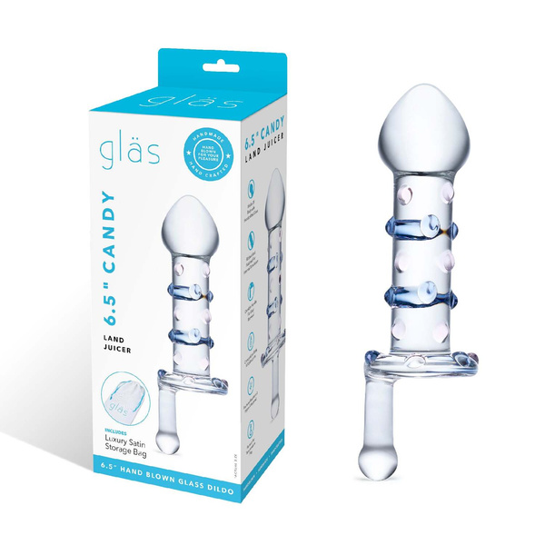 szklany korek z uchwytem Glas Candy Land Juicer Glass Dildo