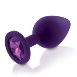 Zestaw silikonowych korków analnych z kryształkiem Rianne S Booty Plug Luxury Set 3 plugs Purple