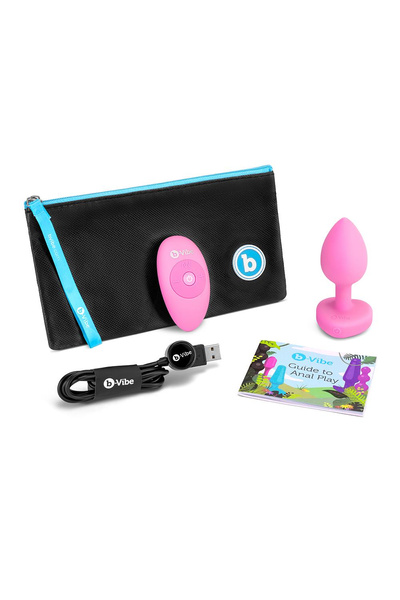 Korek analny Vibrating Heart Shape Jewel Plug S/M Pink