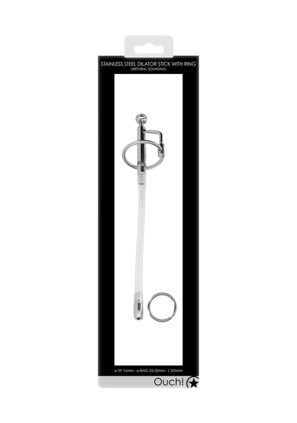 Silikonowa sonda z metalowymi zakończeniami Ouch! Urethral Sounding Dilator Stick