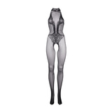 Le Désir Fishnet and Lace Bodystocking Black OS