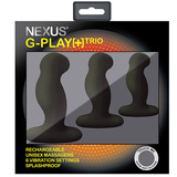 Zestaw Trzech Różnych Masażerów Prostaty G-Play+ Trio S/M/L Black Nexus