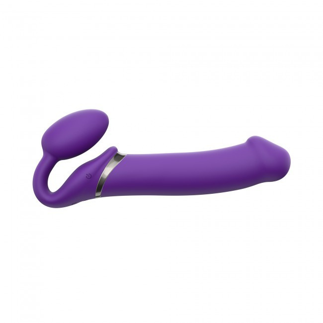 Podwójny wibrator dla par Strap-on-me Vibrating Strap-on XL Purple